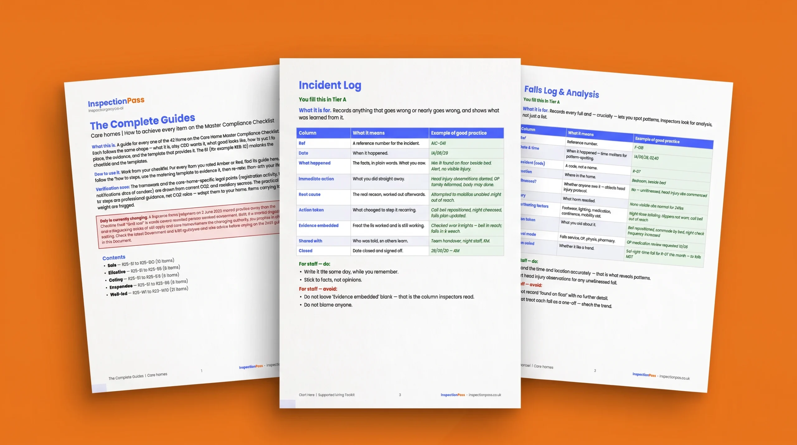 Care Home master compliance checklist close-up