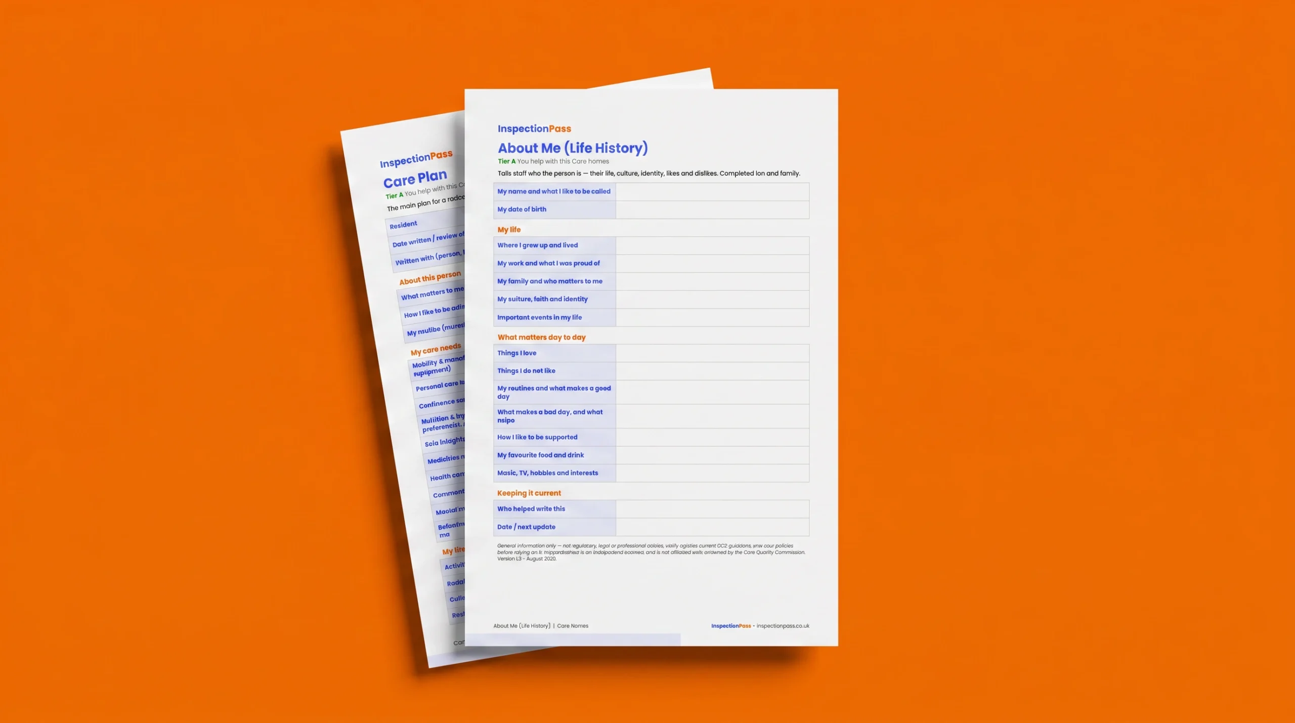 Care Home fillable templates in PDF and Excel