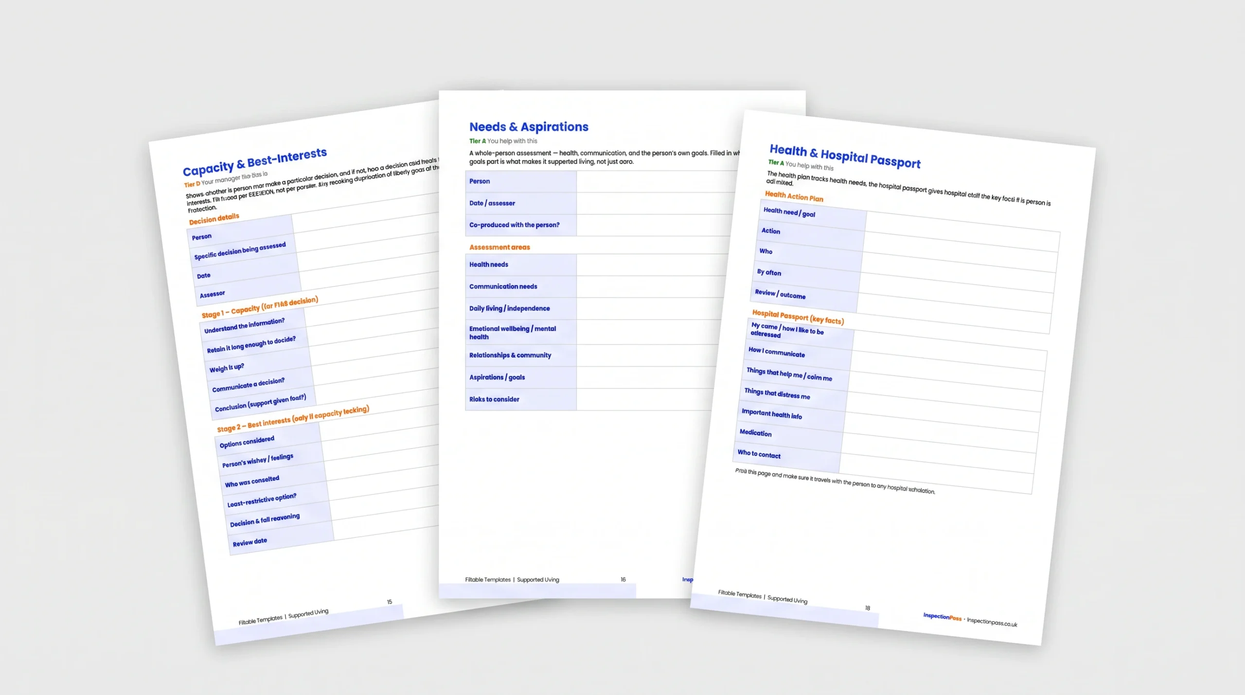 Supported Living fillable templates in PDF and Excel