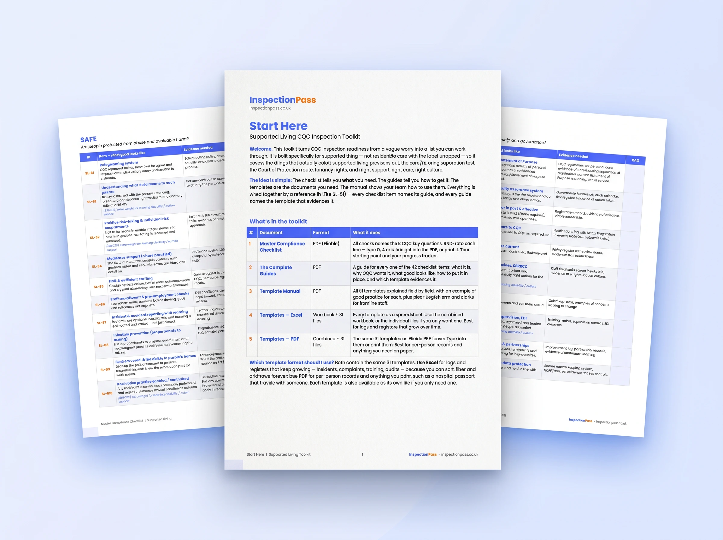 Supported Living master compliance checklist close-up